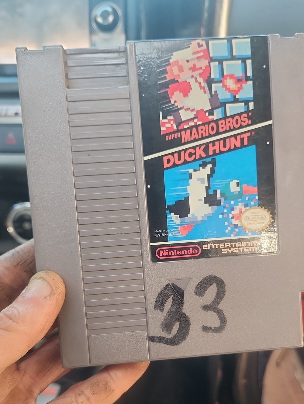 Nintendo NES Super Mario Bros. & Duck Hunt Cartridge — Gray with Black Label Art